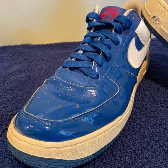 Nike Air Force One 1 2006 Men's 9 Low Sheed Blue And White Sneakers 306347-411 - Picture 2 of 12